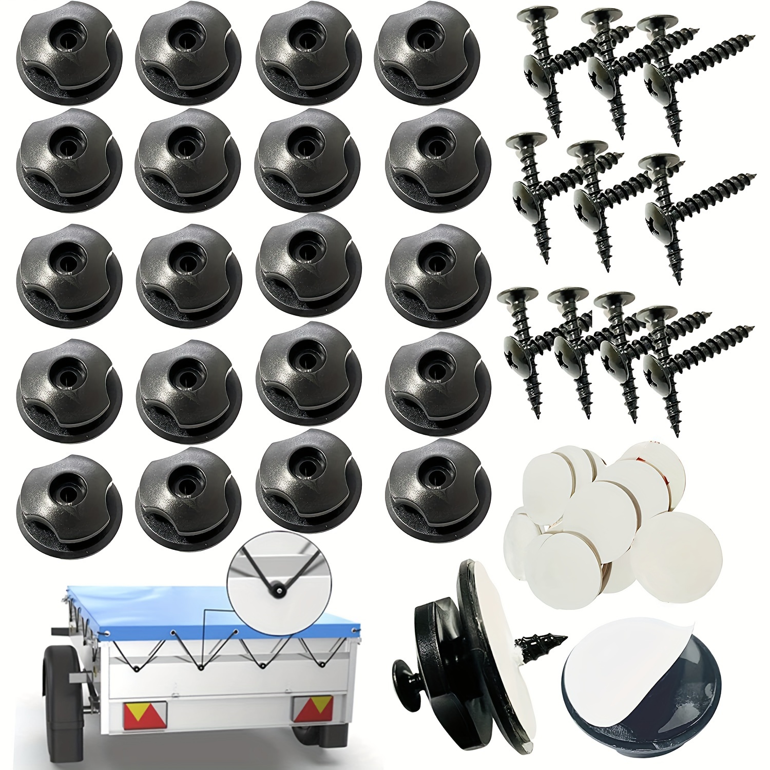 

20pcs Car Trunk Hooks Car-mounted Hidden Hooks Car Interior Storage Net Hooks Universal Fixed Rope Hooks Fixed Parts Fixed Nails