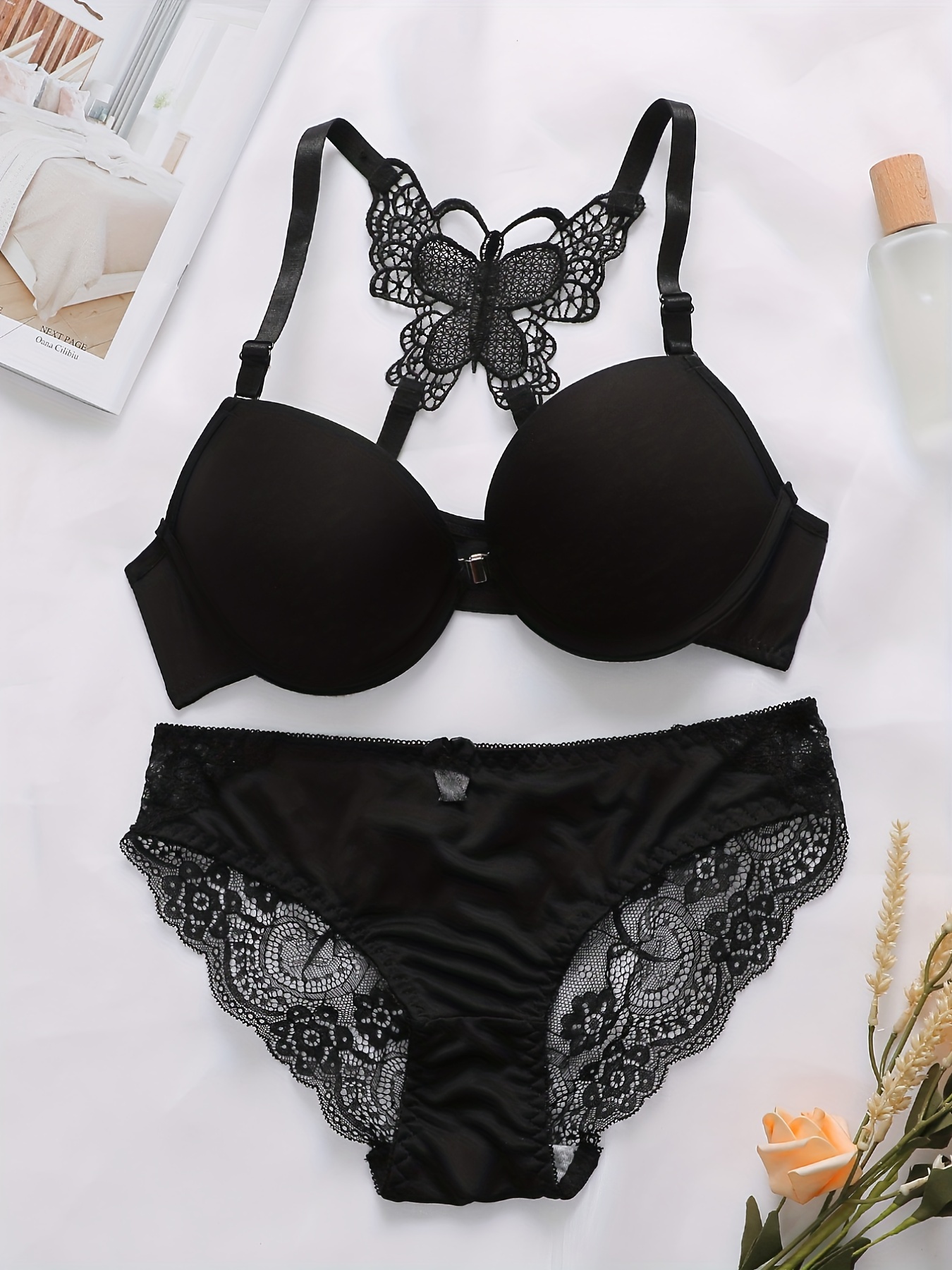 Sheer Floral Lace Underwire Lingerie Set Women Perfect - Temu