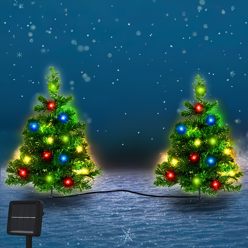 Luces solares para árbol de Navidad, luces Led impermeables para exteriores,  jardín, césped, paisaje, luces de suelo decorativas festivas, nuevo