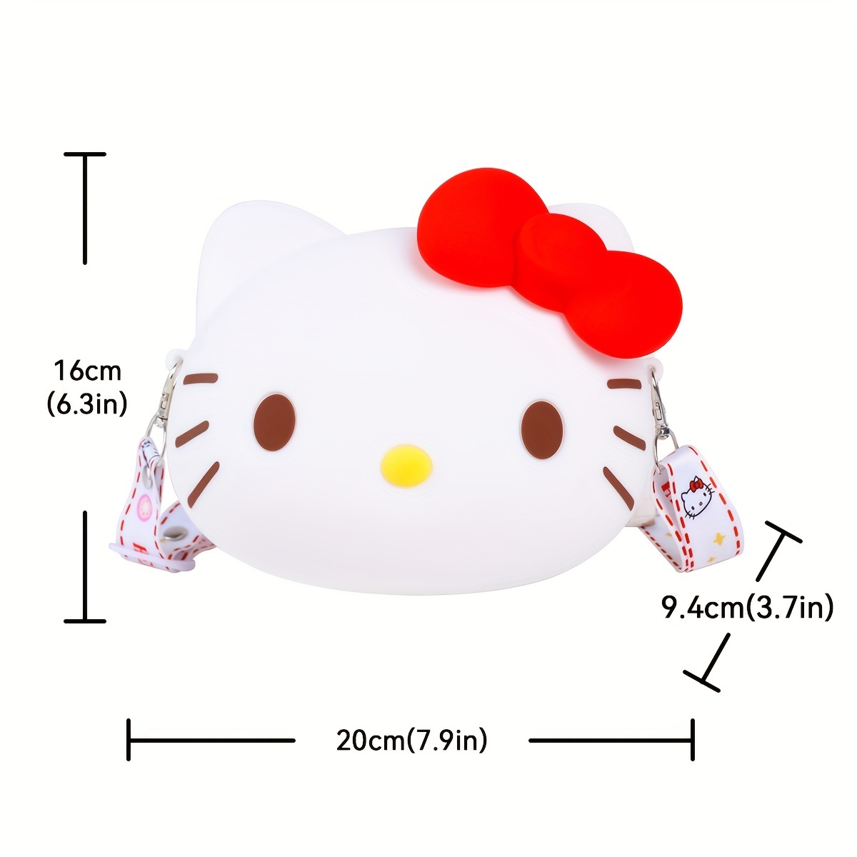 Hello Kitty Silicone Bag, Kawaii Crossbody Purse, Cute Zipper