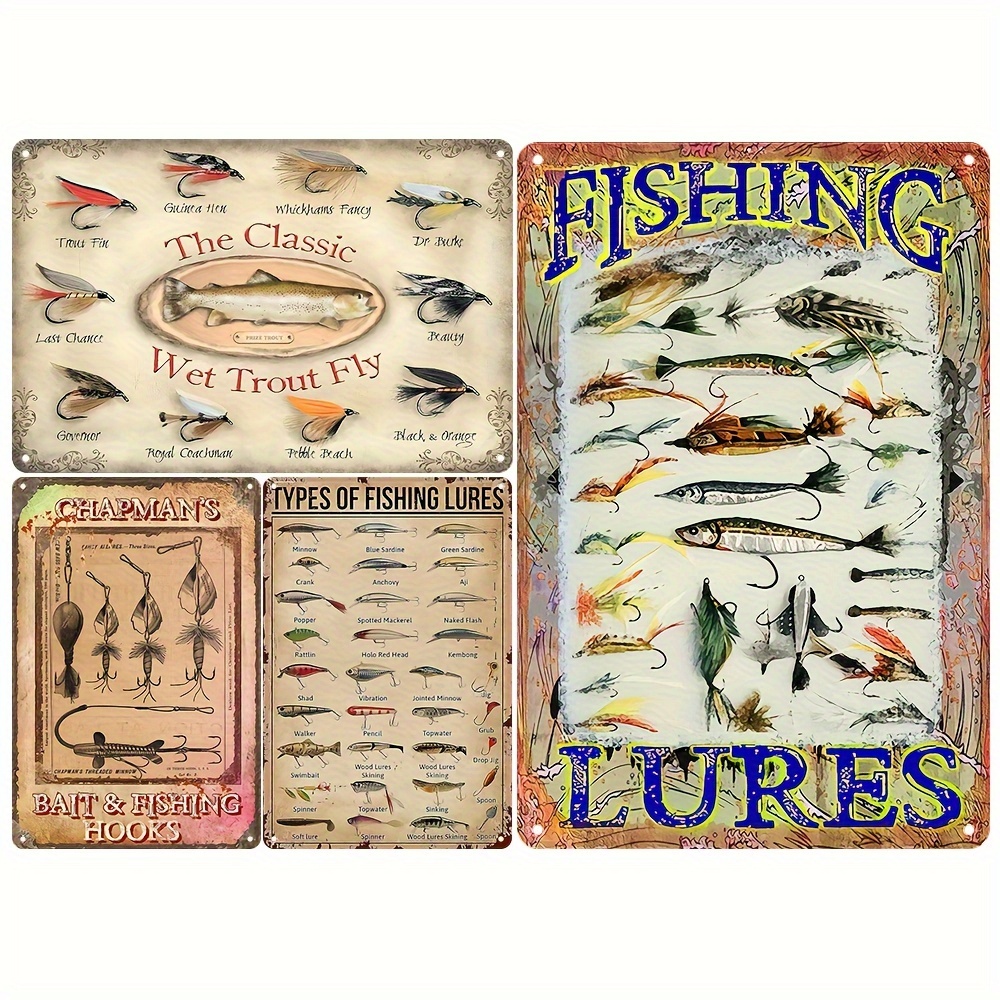 Freshwater Fishing Patent Print Set- Vintage Rustic Bass, Reel, Lure Sign  Style Wall Art, Home Decor, Room Decoration Picture Photos - Lake or River