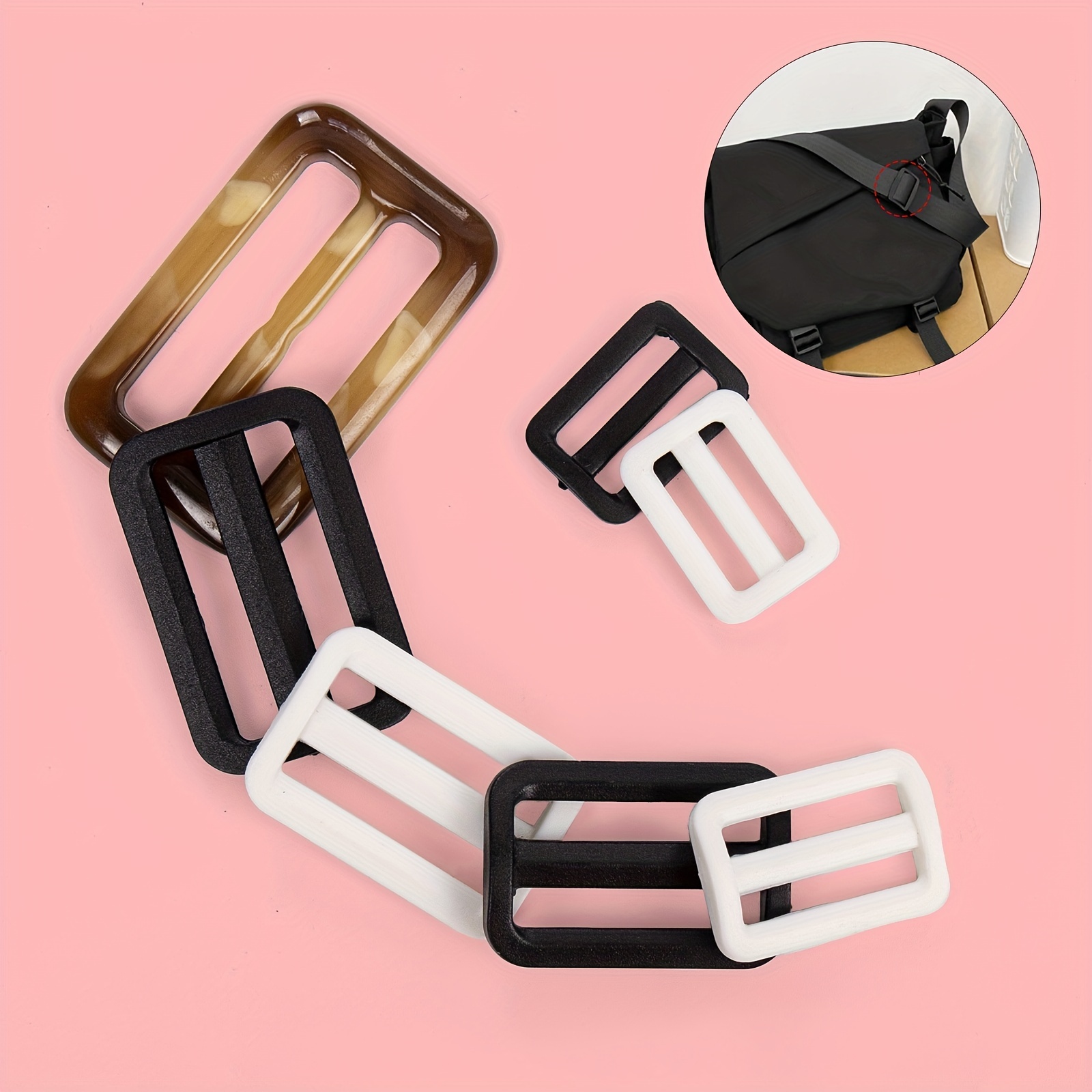 

10pcs Webbing Buckle Bag Backpack Accessory Buckle Plastic Black/white Buckle Sewing Accessories