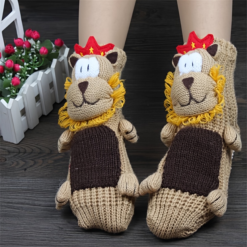 3 Pairs Of Women's Animal Design Slipper Socks. Buy Now For £10.00.