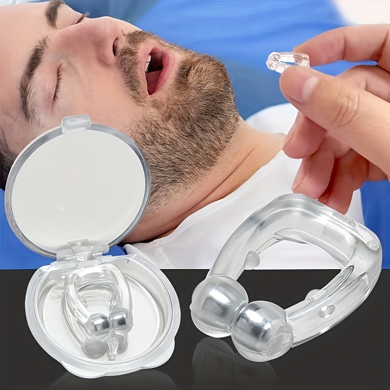 1pc Dilatador Nasal Magnético Anti Ronquidos Clip De Nariz Y Estuche  Dispositivo Fácil Respiración Mejora El Sueño Para Hombres/Mujeres