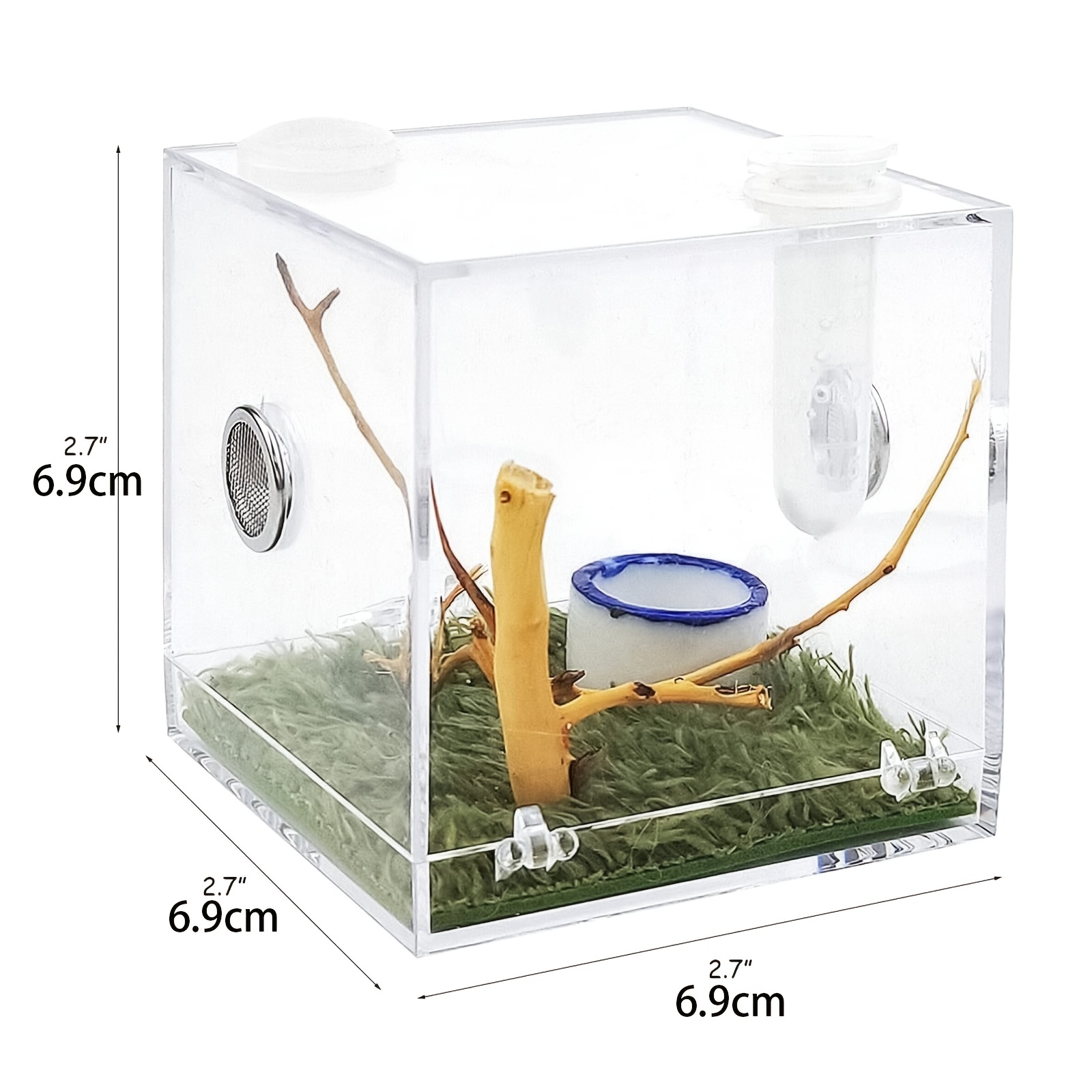 Durable Acrylic Enclosure for Jumping Spiders, Snails, and Reptiles -  Perfect for Terrariums and Housing Accessories