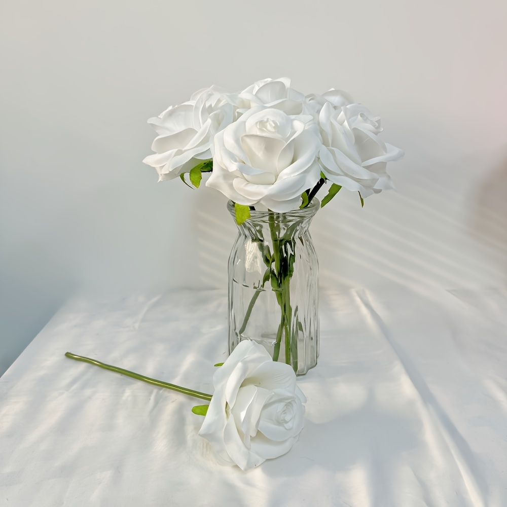 10 Pezzi Rose Artificiali A Stelo Singolo, Bouquet Fiori Rose Finte, Vero  Tocco Decorazione Nozze Feste A Casa, Acquista Ora Offerte A Tempo  Limitato