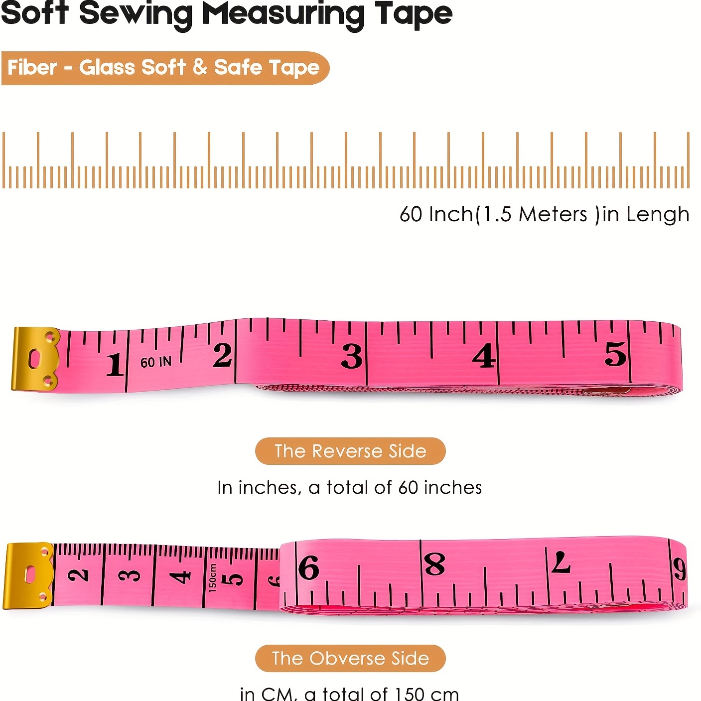 Tape Measure Measuring Tape for Body Sewing Tailor Fabric Cloth Weight Loss  Craft Supplies Soft Flexible Fiberglass Ruler Dual Scale Measurement Tape