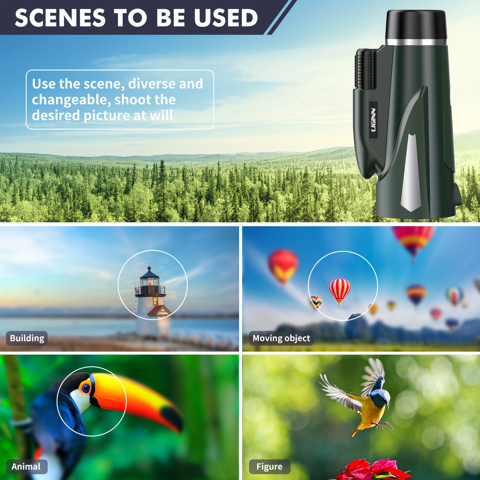 Waterproof Monocular BAK4 Prism for Bird Watching Hiking Camping