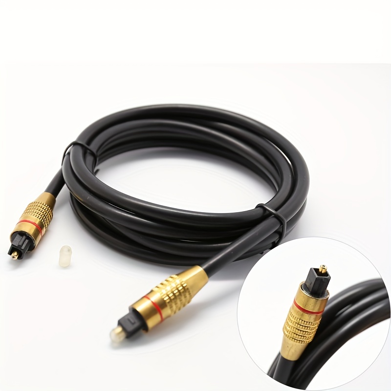 Cable de audio óptico, cable óptico de 6 pies [trenzado, carcasa de metal  delgada, enchufe chapado