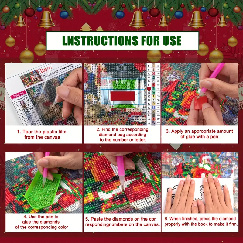 Christmas Diamond Painting Kits Diy For Adult Beginners Full - Temu