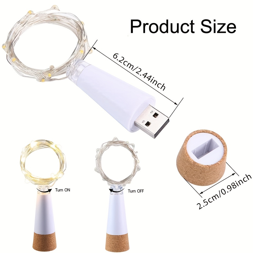 Lampe LED en Forme de Bouteille de Vin, Rechargeable par USB