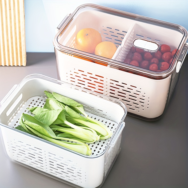 Fruit Storage Containers For Fridge With Removable Colanders