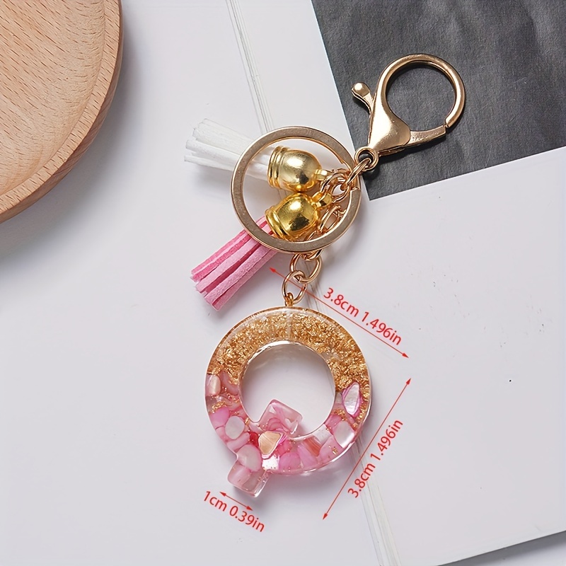 Howah Flower Letter A - Z Initial Letter Resin Keychain Accessories Cute  Premium Bag Charm at  Women's Clothing store