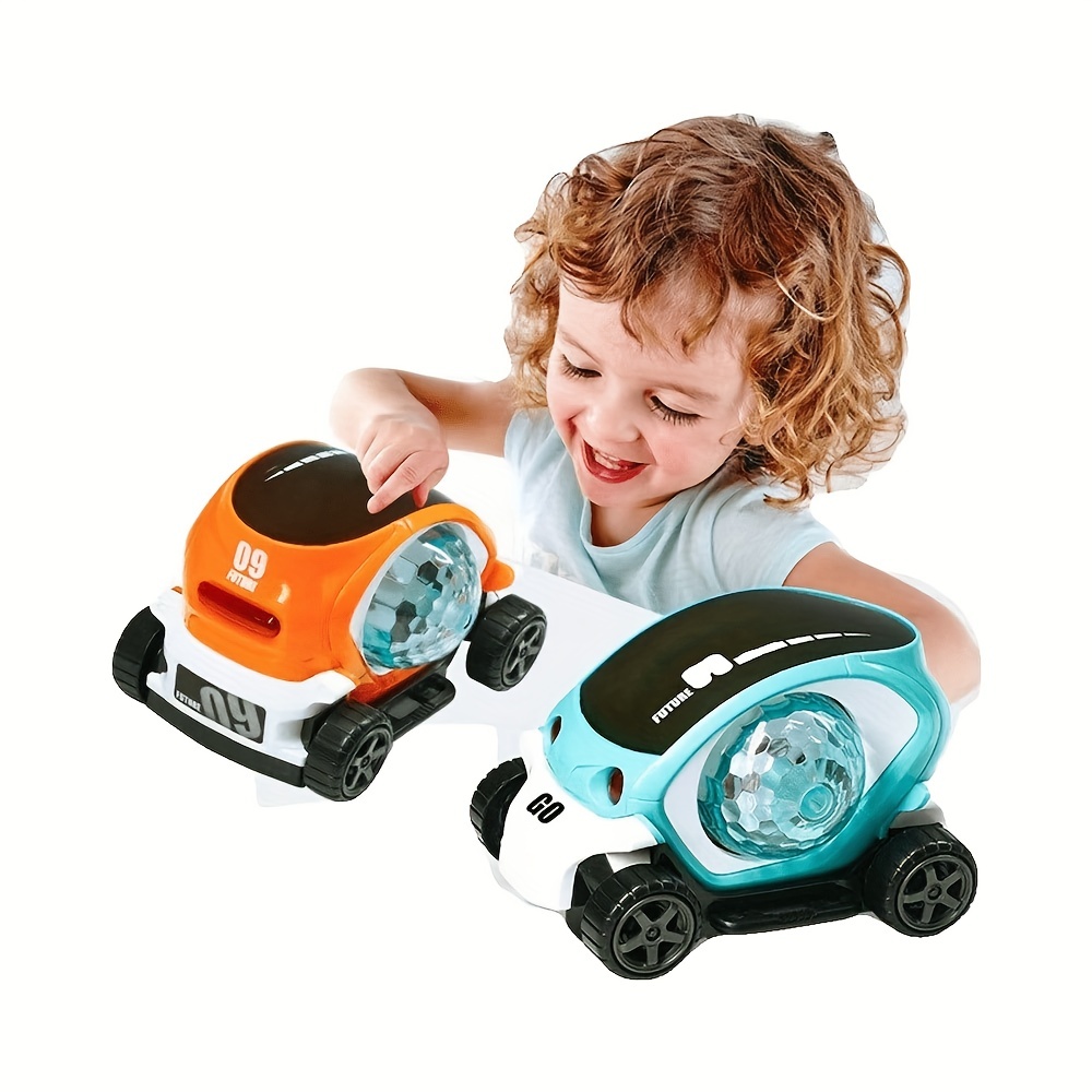 Rotating Music Car 3D Music&Light Toy Car Electric Universal Rotating  Colorful Music Car Kids Baby Education Toy, Not Include Battery Christmas,  Hallo