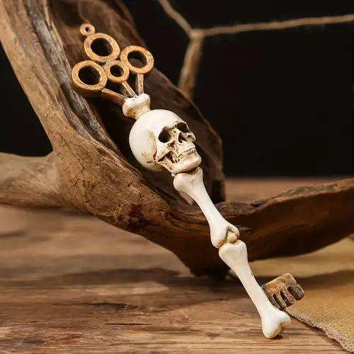 1pc Halloween Schädel Schlüsselbund Gummi Skelett Hängen Anhänger