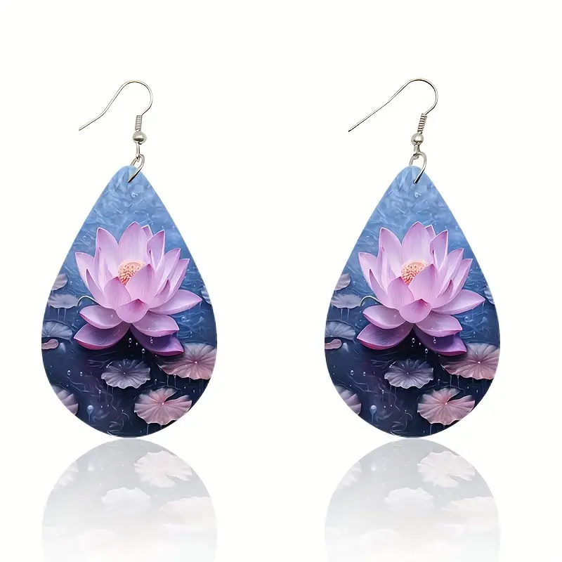 Small Teardrop Lotus Earrings Small Teardrop Lotus Earrings