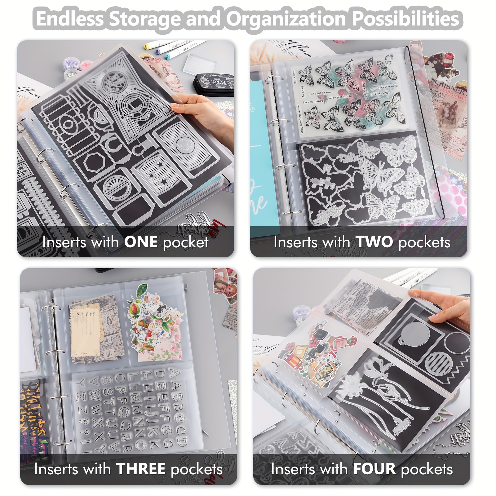 A4 Size Die And Stamp Storage Folder Storage Book Binder - Temu