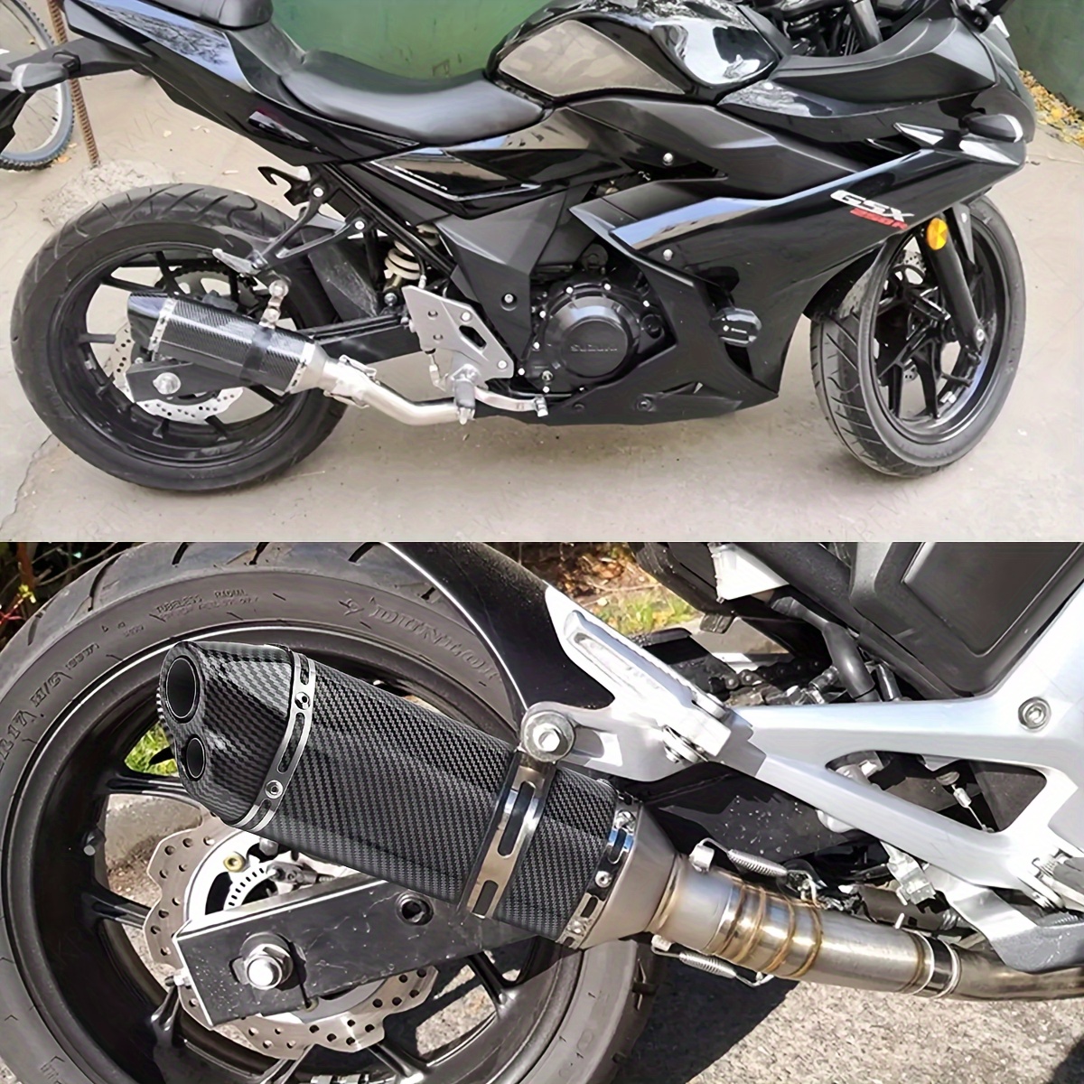 35 51mm motorcycle scooter atv exhaust pipe   for honda cbr250 cb400 yzf fz400 z750 ninja tmax530 details 9