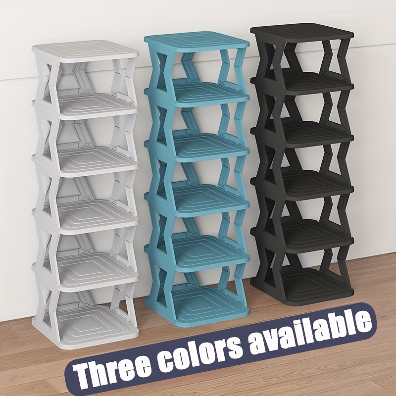 

1pc Simple Shoe Drying Rack, Multi-layer Shoe Rack, High And Narrow Shoe Tower Rack, Suitable For Small Space, Folding Shoe Storage Rack, Vertical Shoe Rack, Stable Structure