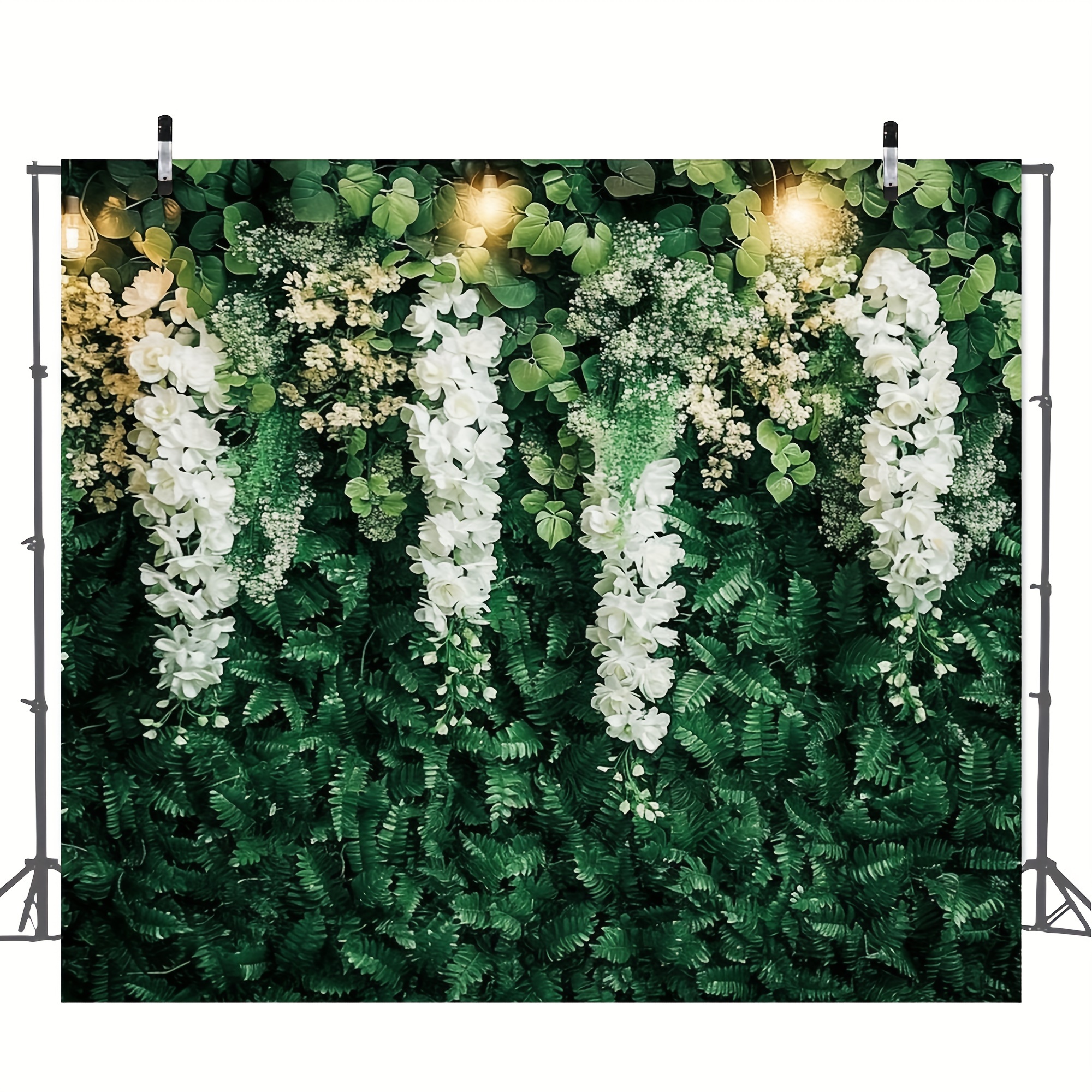 1pc greenery backdrop with flowers green leaf white flower photo backdrops bridal shower backdrop for wedding backdrops reception ceremony birthday party decoration
