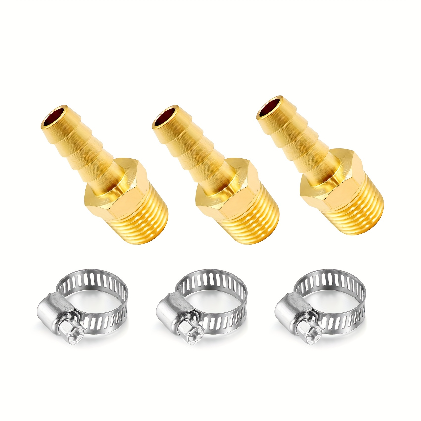 Brass Barb Hose Fitting, 90 Degree Elbow 6mm Barbed to 1/8 G Male Pipe  Adapter Connector 2pcs 