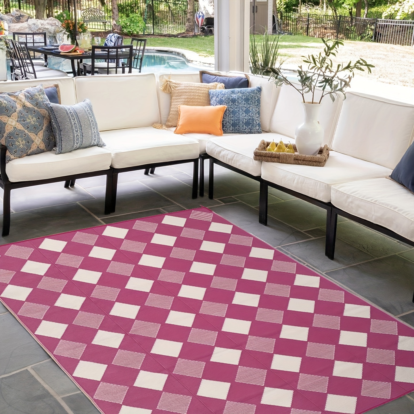 Reversible Mats - Outdoor Rugs 9'x12' for Patios Clearance, Plastic Straw  Rugs Waterproof, Portable, Outdoor RV Camping Rug, Garden, Balcony, Picnic