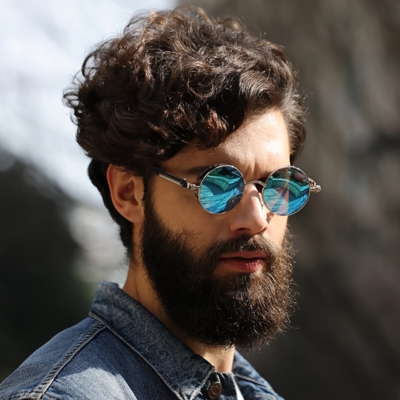 Metal Steampunk Sunglasses Men Women Fashion Round Glasses Brand