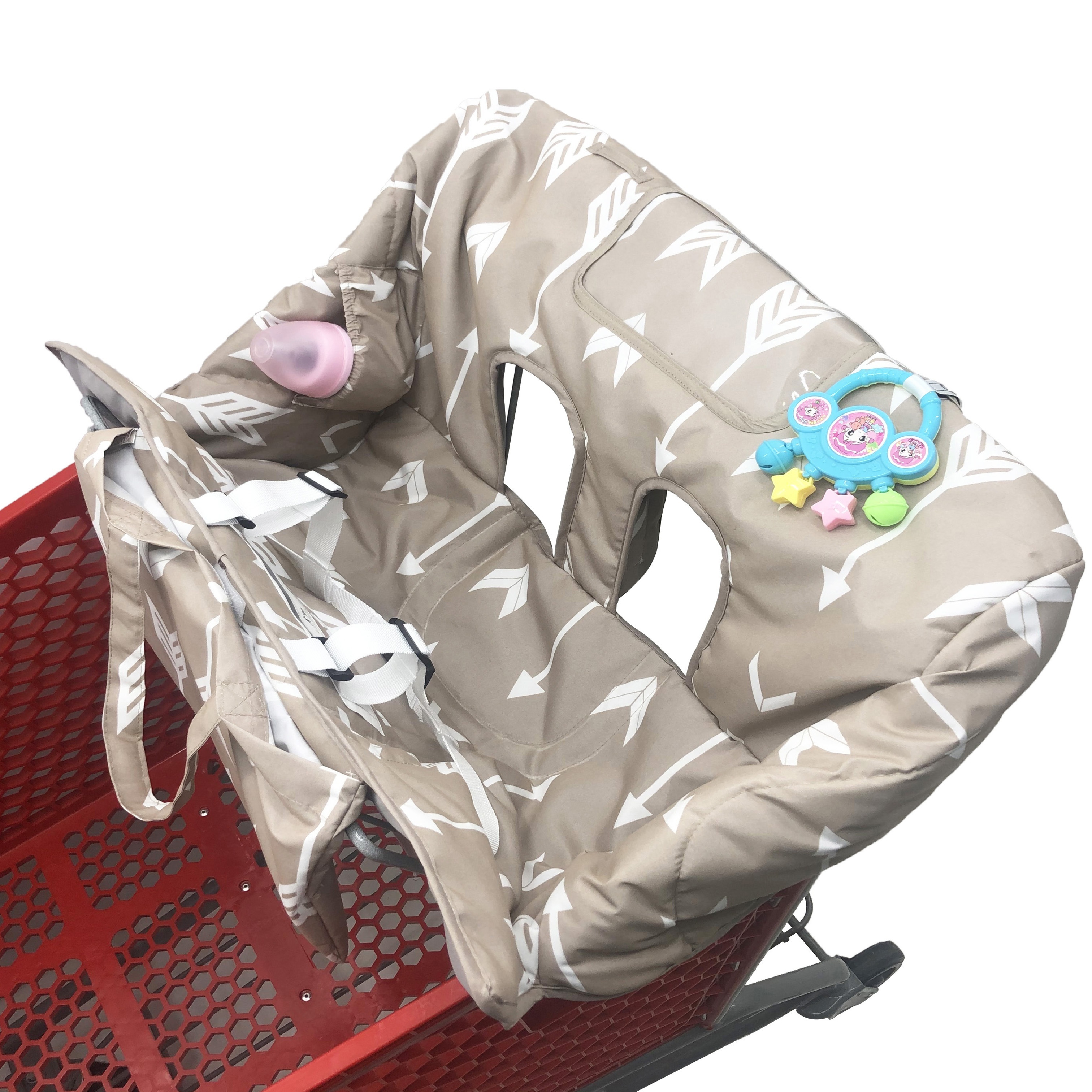 Image of Baby Supermarket Shopping Cart Cushion High Foot Chair Cover Geometric