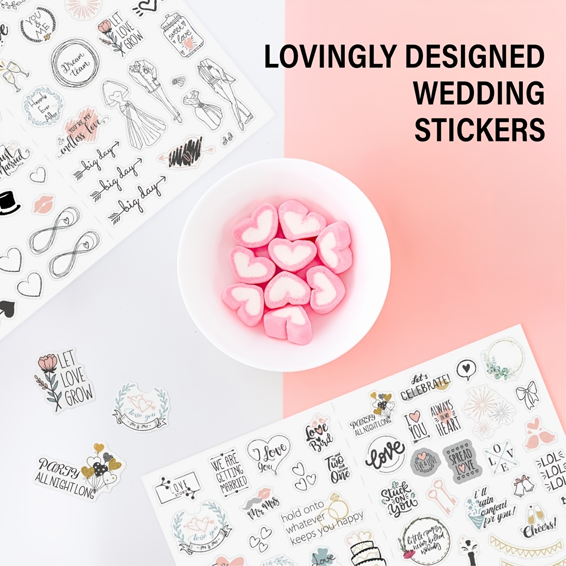 230pcs Wedding Scrapbook Stickers, Vinyl Waterproof Aesthetic Expression Of  Love Decals For Wedding Planning, Engagement, Greeting Cards, Message  Boards, Guestbook Decorative Stickers - Office & School Supplies - Temu