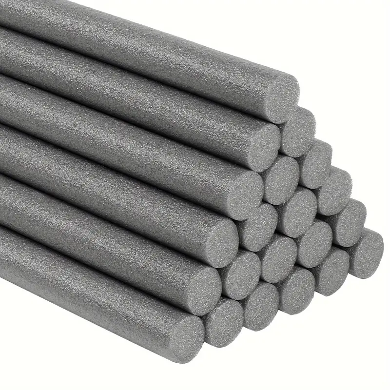 24pcs Foam Sticks For Craft Projects 35.8 Inch Foam Cylinders Tube Craft  Foam Solid Foam Noodle For DIY Crafts And Arts Supplies, Gray