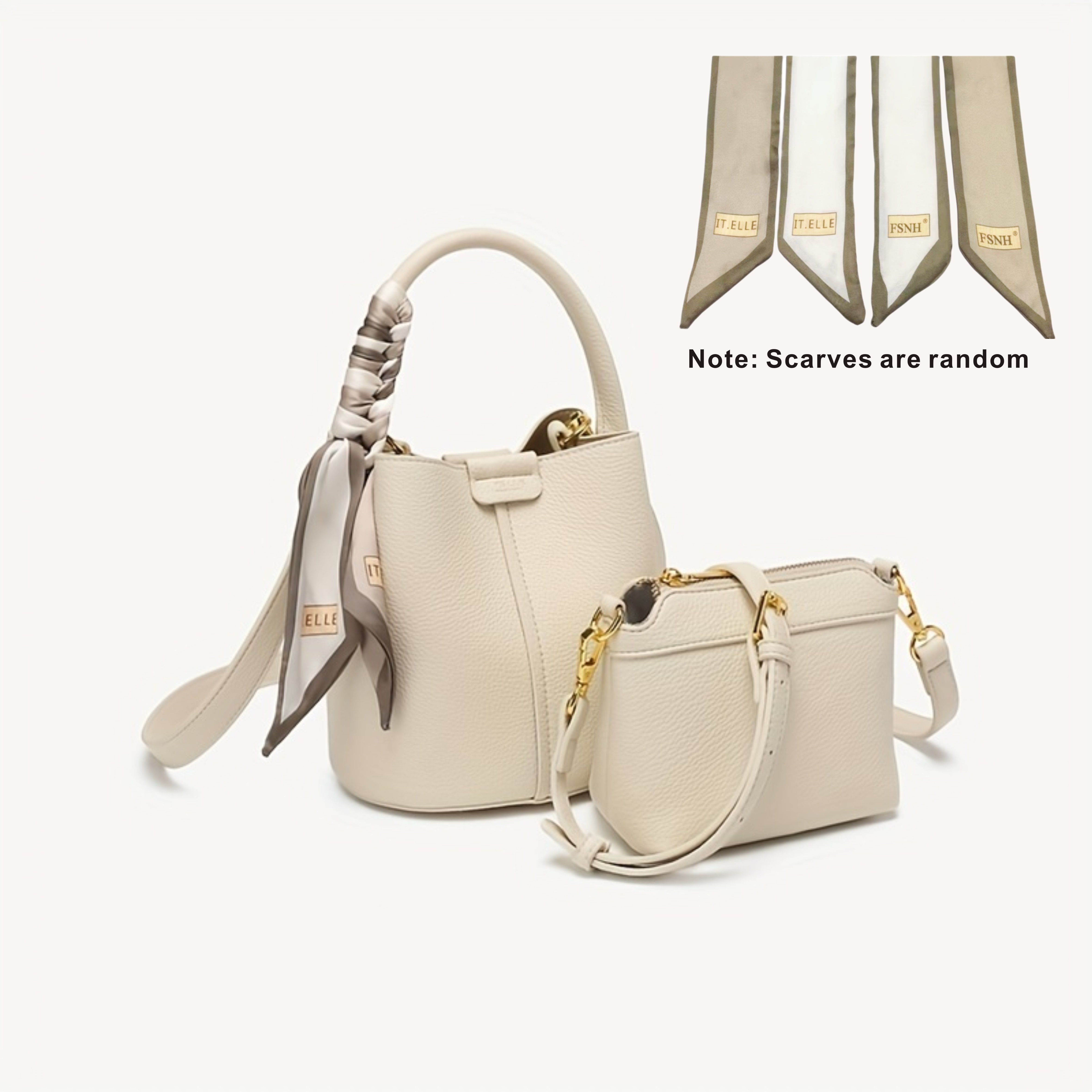 Luxury Real Genuine Ladies Purse Leather Bucket Bags Women White