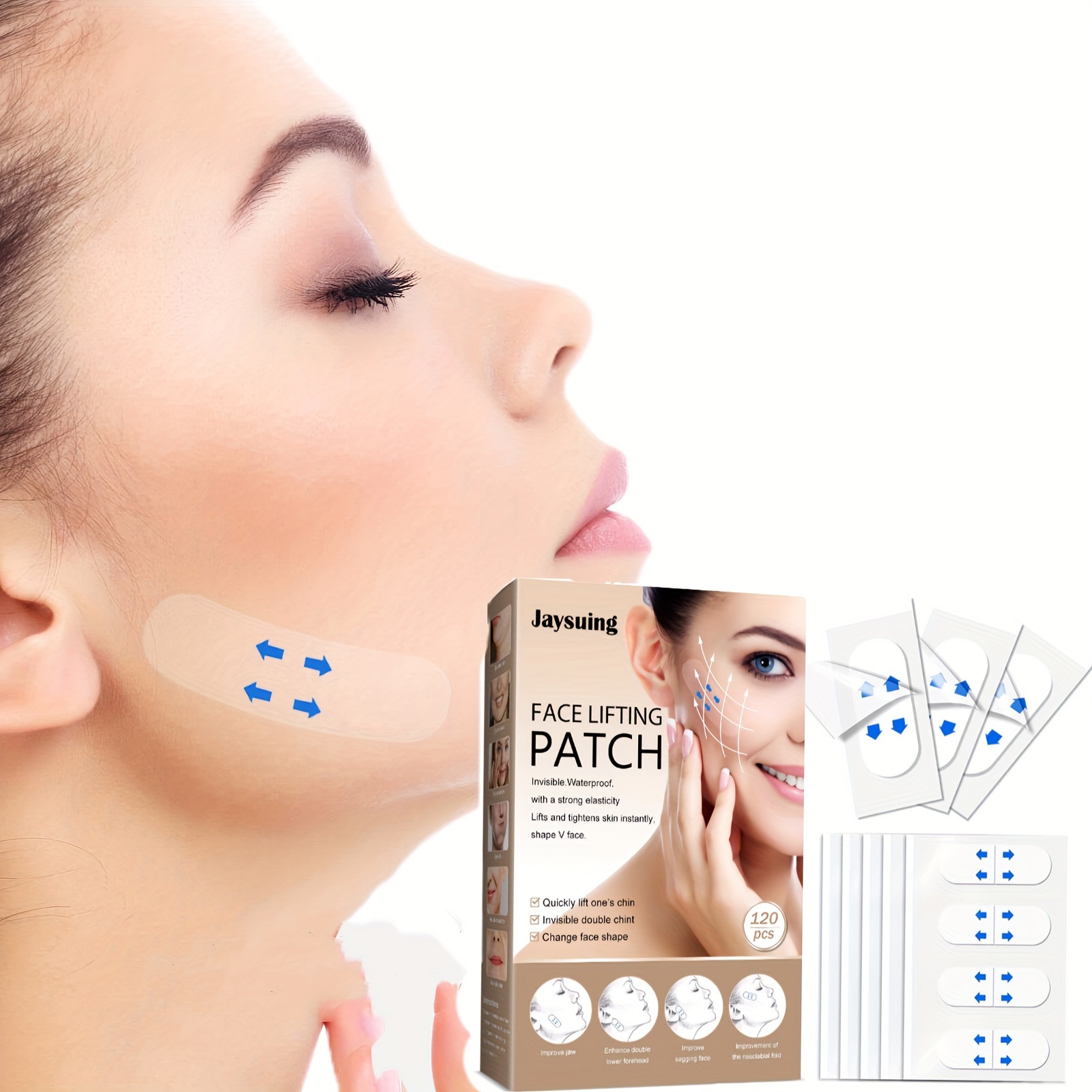 Face Lift Tape, Face Lift Sticker Ultra-thin Invisible Face Tape For  Instant Face, V-face Neck And Eye Lift (Skin Tone 4 Pack+20 Patches)
