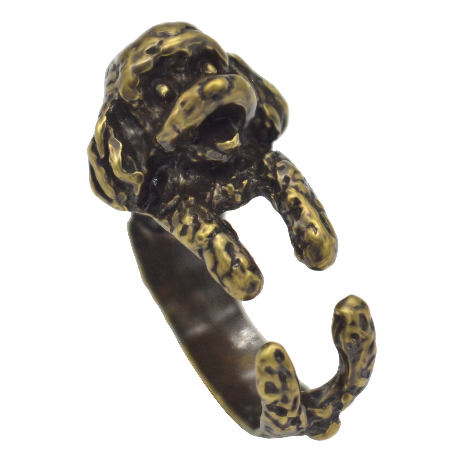 Pet Gift Boho Poodle Dog Animal Rings, Adjustable Statement
