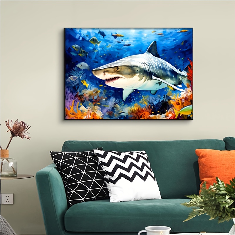 Canvas Poster Modern Art Underwater World Shark Art Canvas - Temu