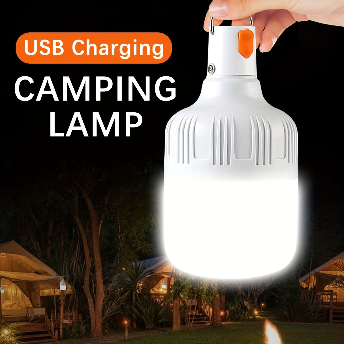 REAL 3 Modes LAMP USB Rechargeable Hanging Bulb With Clip