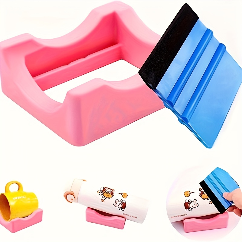 Silicone Cup Slot, Cup Holder With Felt Edge Squeegee For Cups Bottles