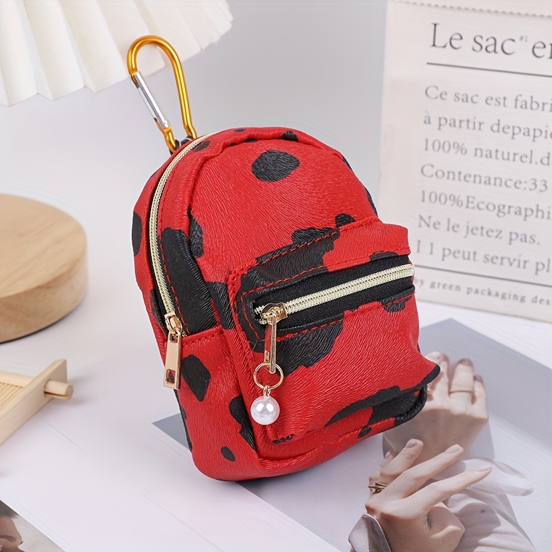 Mini Zipper Backpack Shaped Coin Purse Keychain Cute - Temu