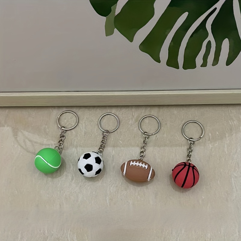 5 Pcs Porte-clés Ballon De Sport Charmes Sac À Main Sphérique