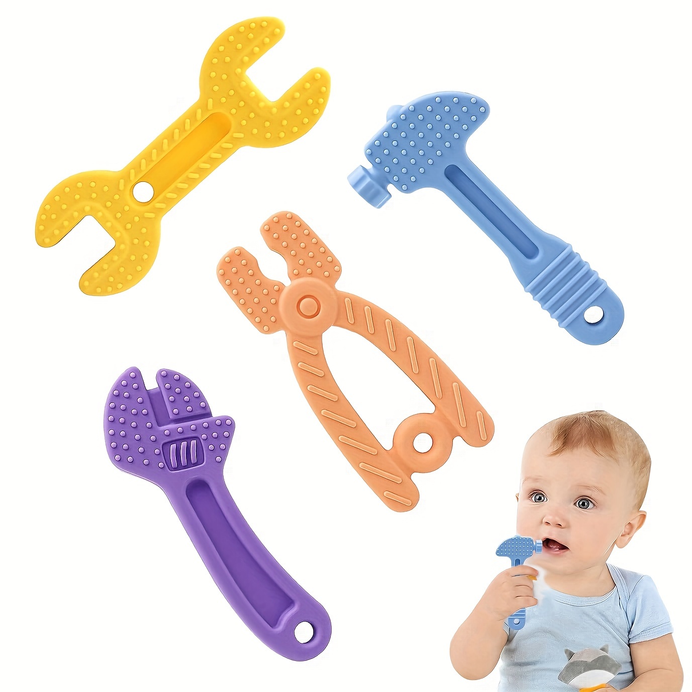 Juguetes para la dentición para bebés 0-6 meses 6-12 meses, silicona sin  Bpa, texturas suaves, mordedor molar, fácil de sostener, fácil de limpiar y  congelar