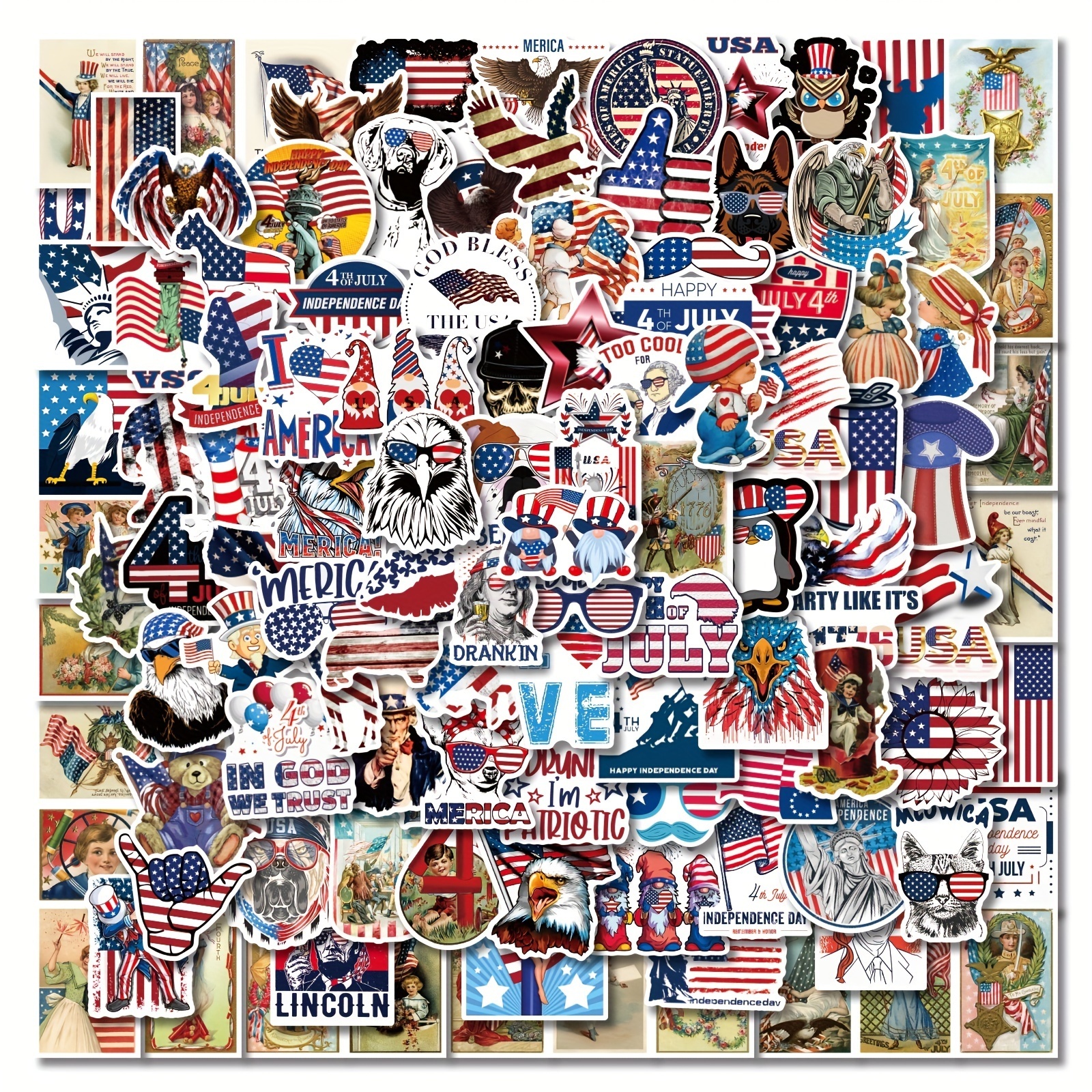 Independence Day Stickers American Patriotic Flag 4th July - Temu