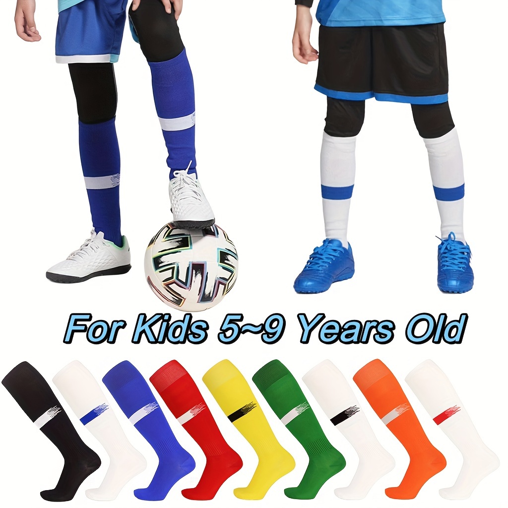 Lot de 2 paires de protège-tibias de football pour enfants, équipement de  football avec bas de jambe et protège-chevilles pour garçons et filles de 6