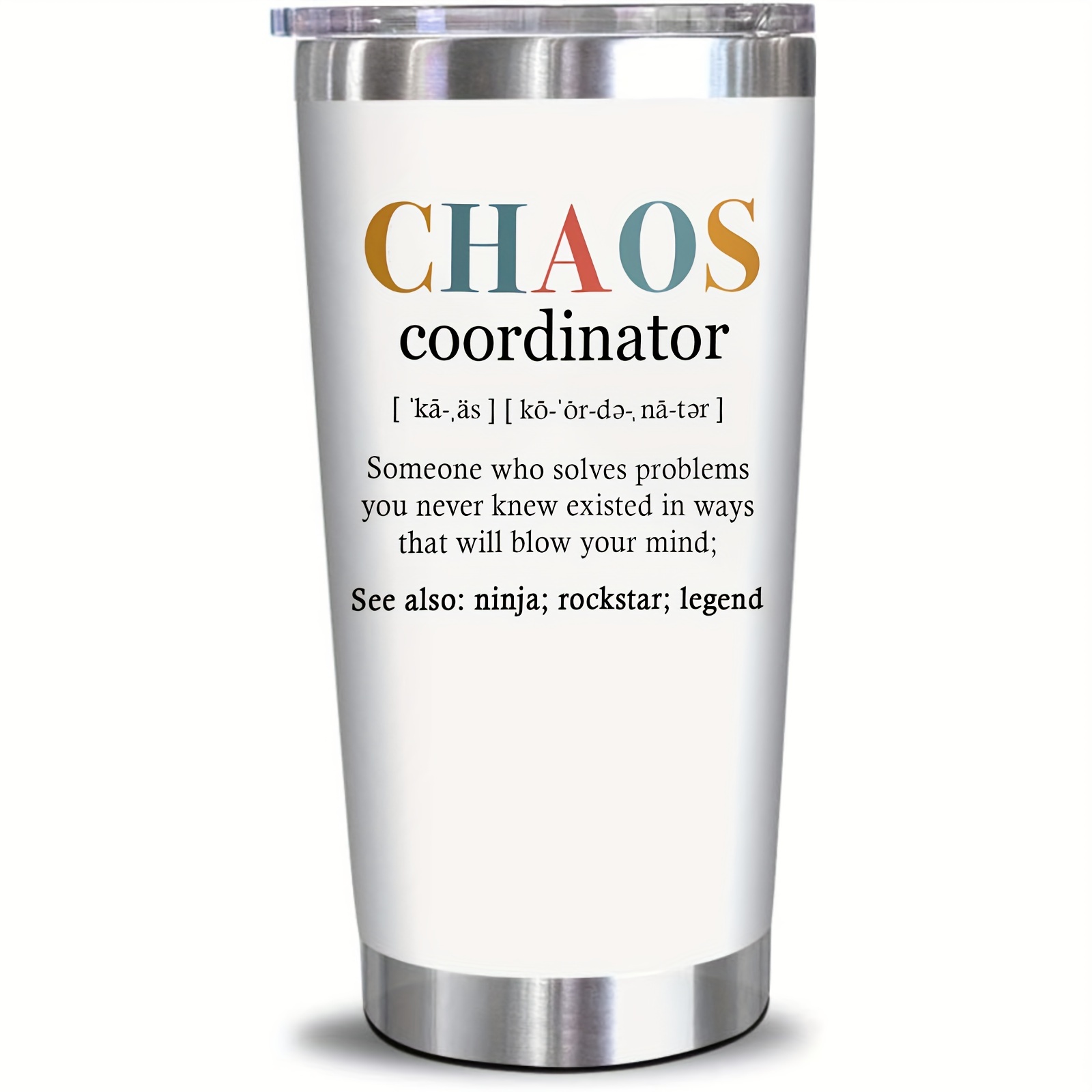 

1pc, 20oz Chaos Coffee Mug, Christmas Gift, Birthday Gifts, Valentines Day Birthday Gifts For Women, Best Friend Funny Office Gifts