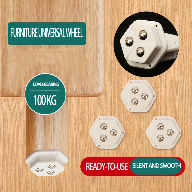 8 pièces Roues de roulette auto-adhésives Mini roues pivotantes Rotation à  360 degrés Poulie collante avec bille