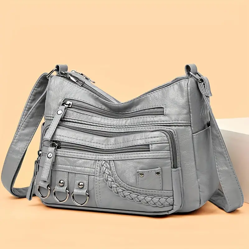 Pmuybhf Backpack Purse for Women Straps for Crossbody Bags Women Grey Tote Bag with Zipper Casual Boho Shoulder Bags for Women Totebag with Pockets