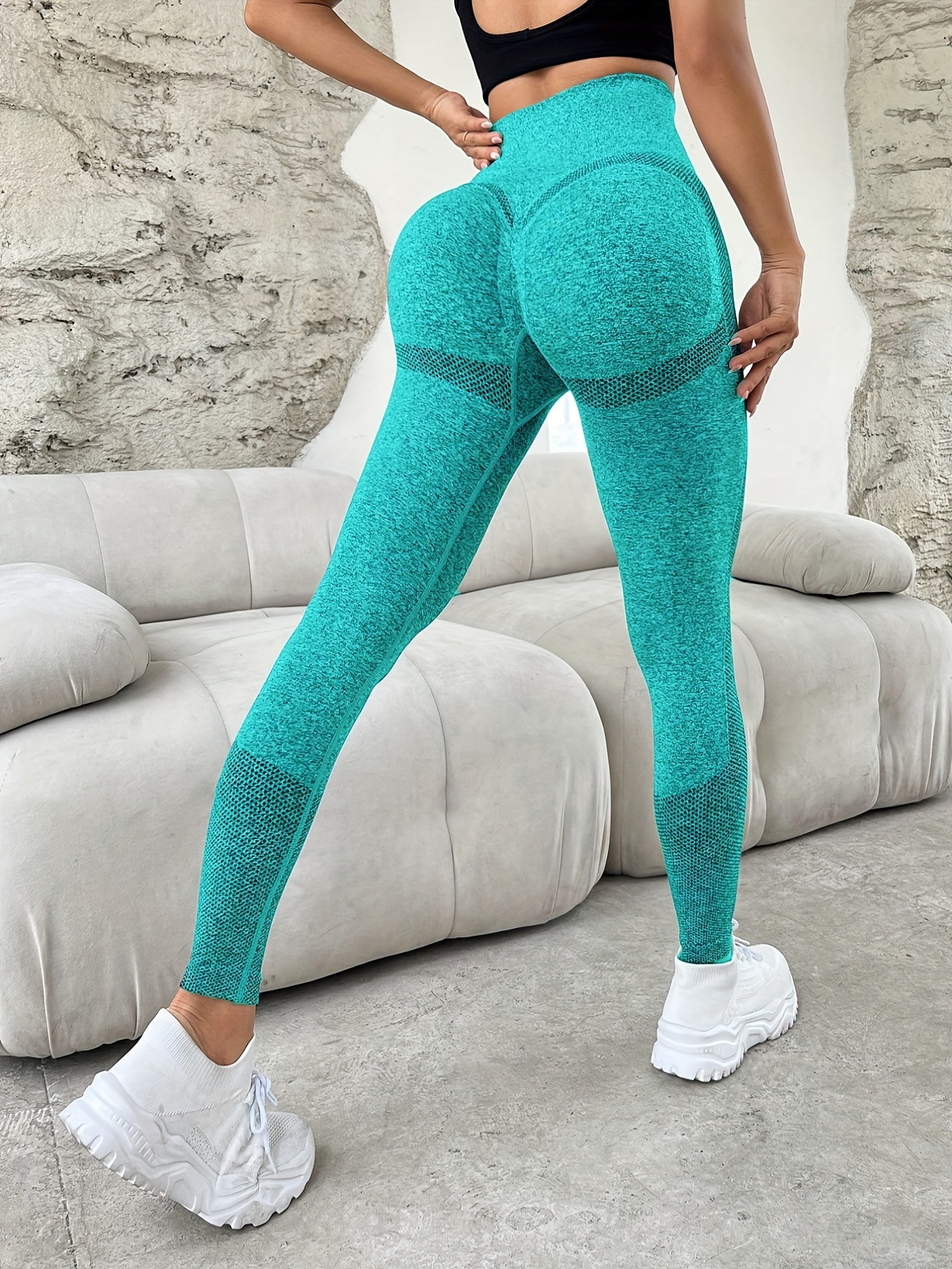 Cotton Yoga Pants for Women Tall Length Yoga Sports Color Hip-Lifting  Women's Fitness High-Waist Running Pants