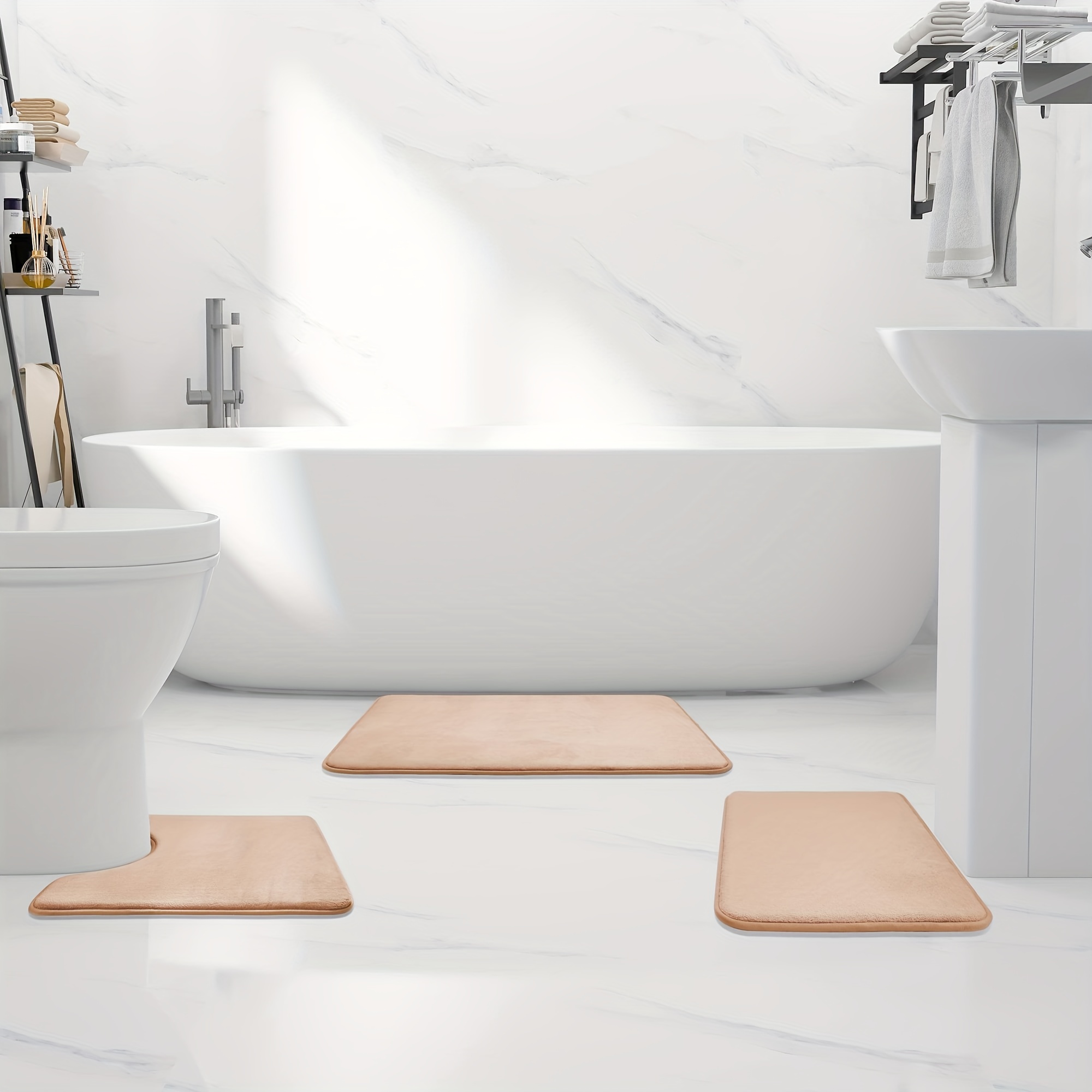 Super Absorbent Memory Foam Bathroom Mat With - Temu