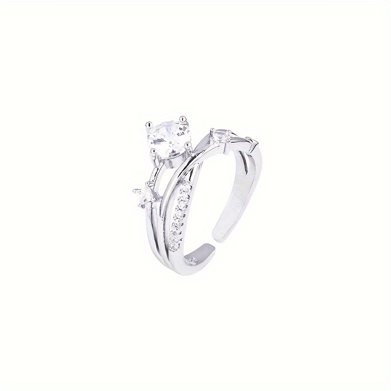 Cosmic Orbit Copper Ring with Zirconia