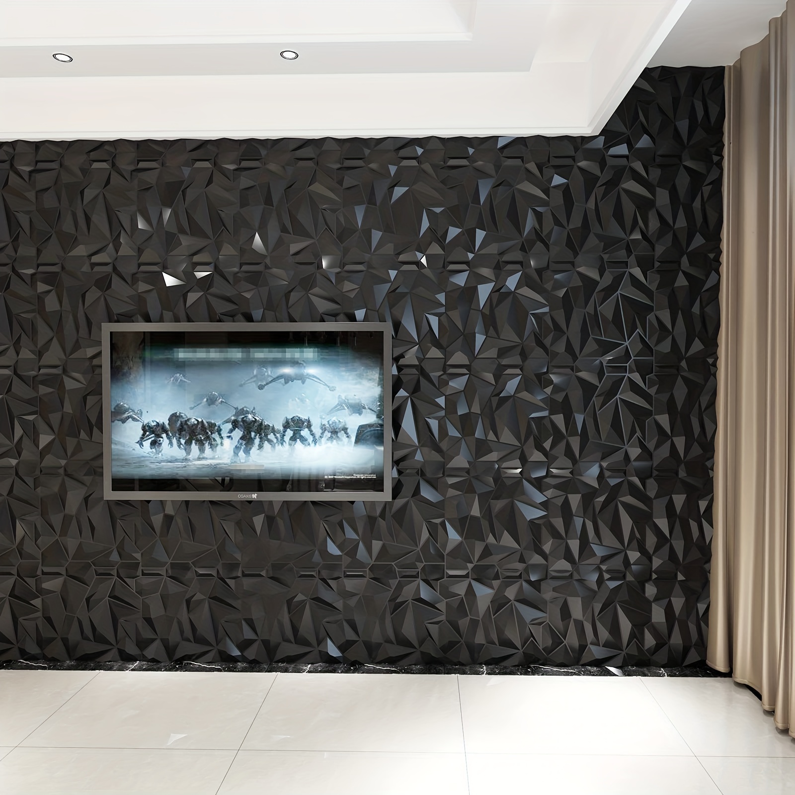 Panel decorativo de pared 3D de 30cm, diseño de diamante, azulejo