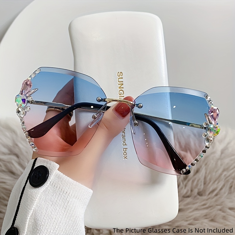 Óculos de sol femininos com lentes gradientes grandes óculos - Temu Portugal