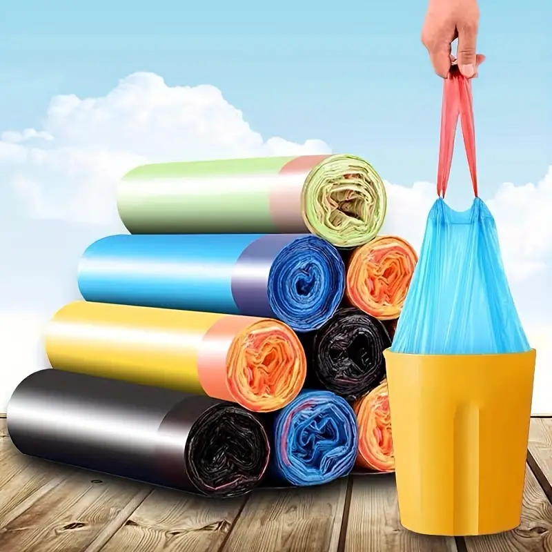 Portable Drawstring Automatic Closure, Drying Plastic Bags, Garbage Bags, Bulk  Wholesale, Kitchen Draw Bags For Office - Temu